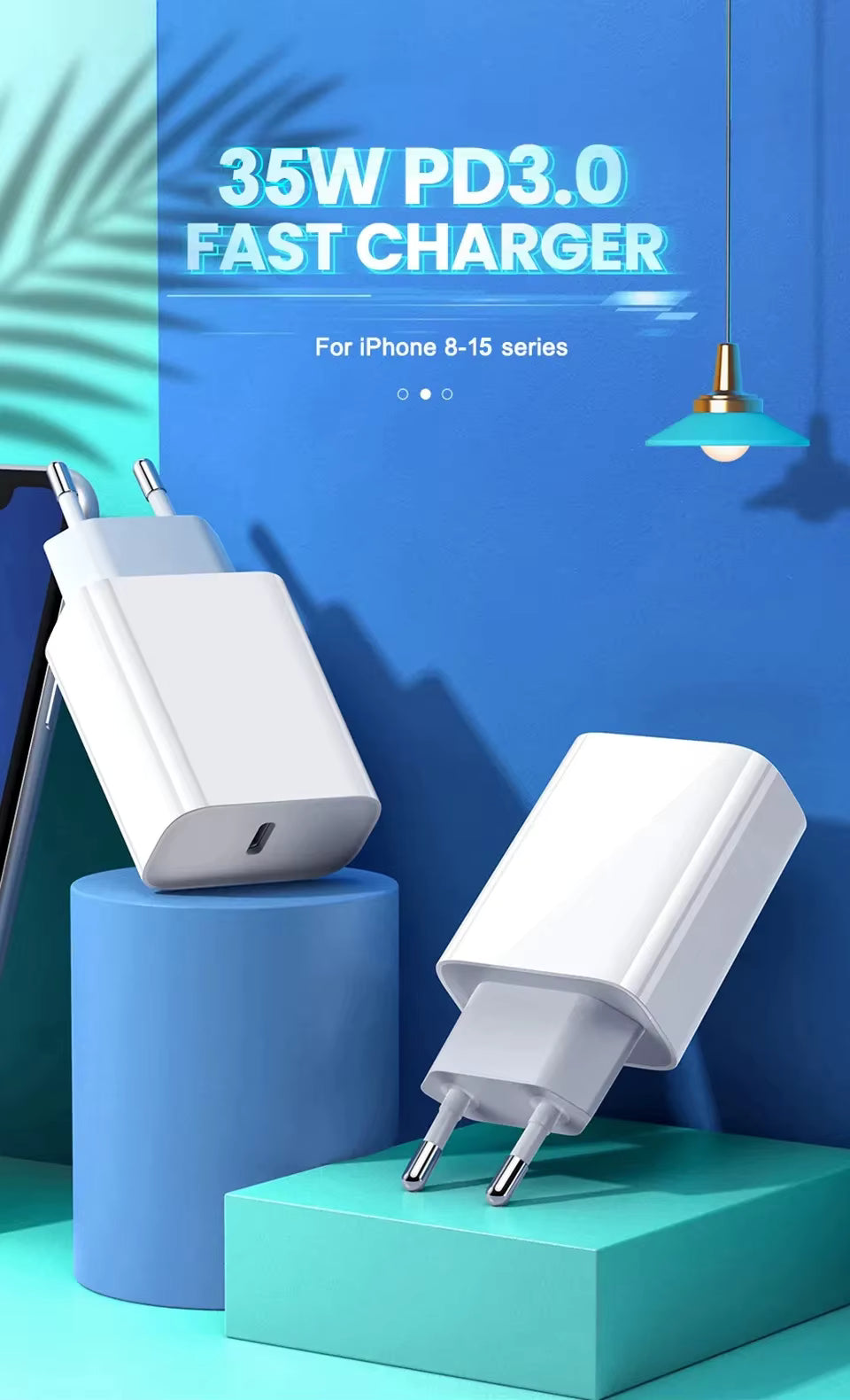 Cargador rápido USB C de 35W