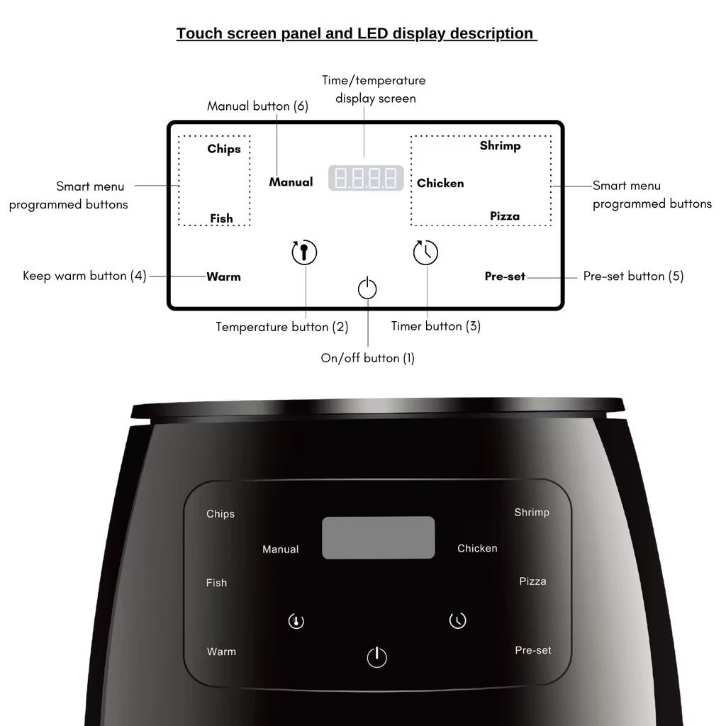 FREIDORA DE AIRE HORNO INTELIGENTE 4.5LT