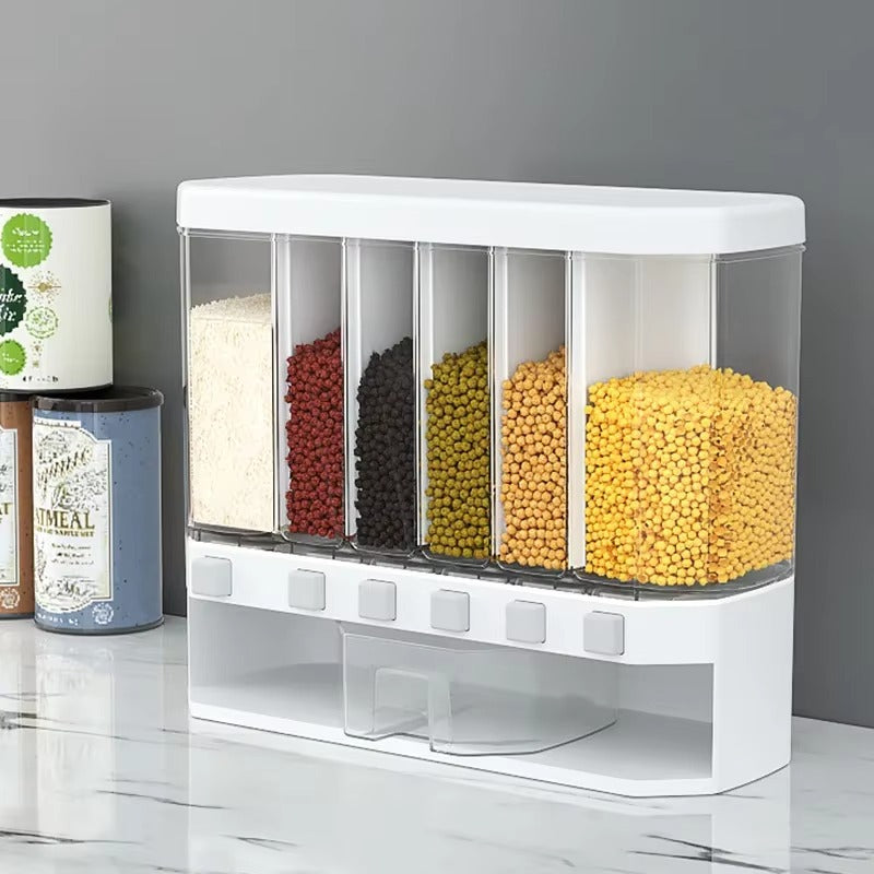 Dispensador de Granos y Cereales 6 Compartimentos
