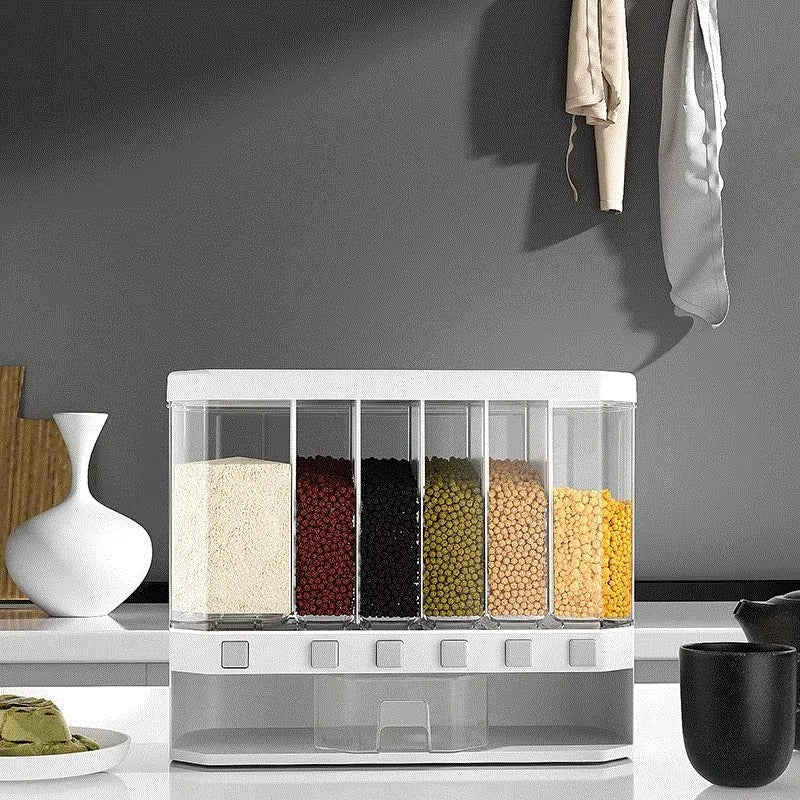 Dispensador de Granos y Cereales 6 Compartimentos