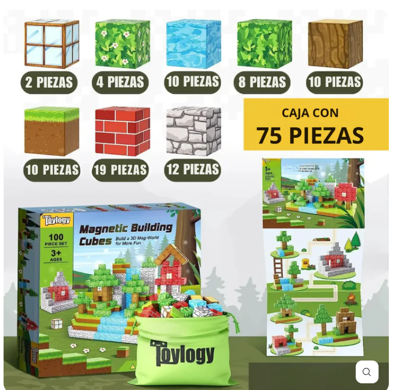 Bloques Magnéticos 75 Piezas